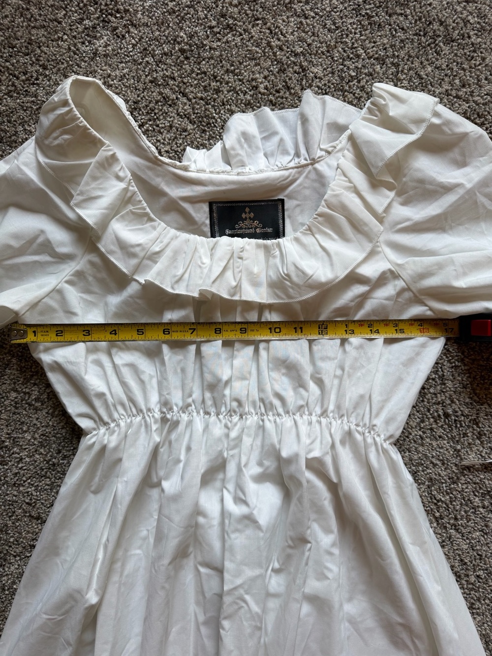 Womens White Fanplusfriend Garden Medieval Maxi Dress Ren Faire Renaissance Sz S - Picture 6 of 10